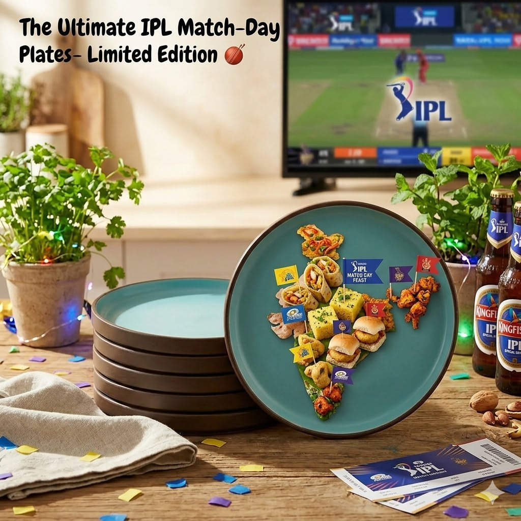 Ceramic Plates Set of 6: Best Designs for Your IPL Watch Party and Everyday Indian Home BlackCarrot