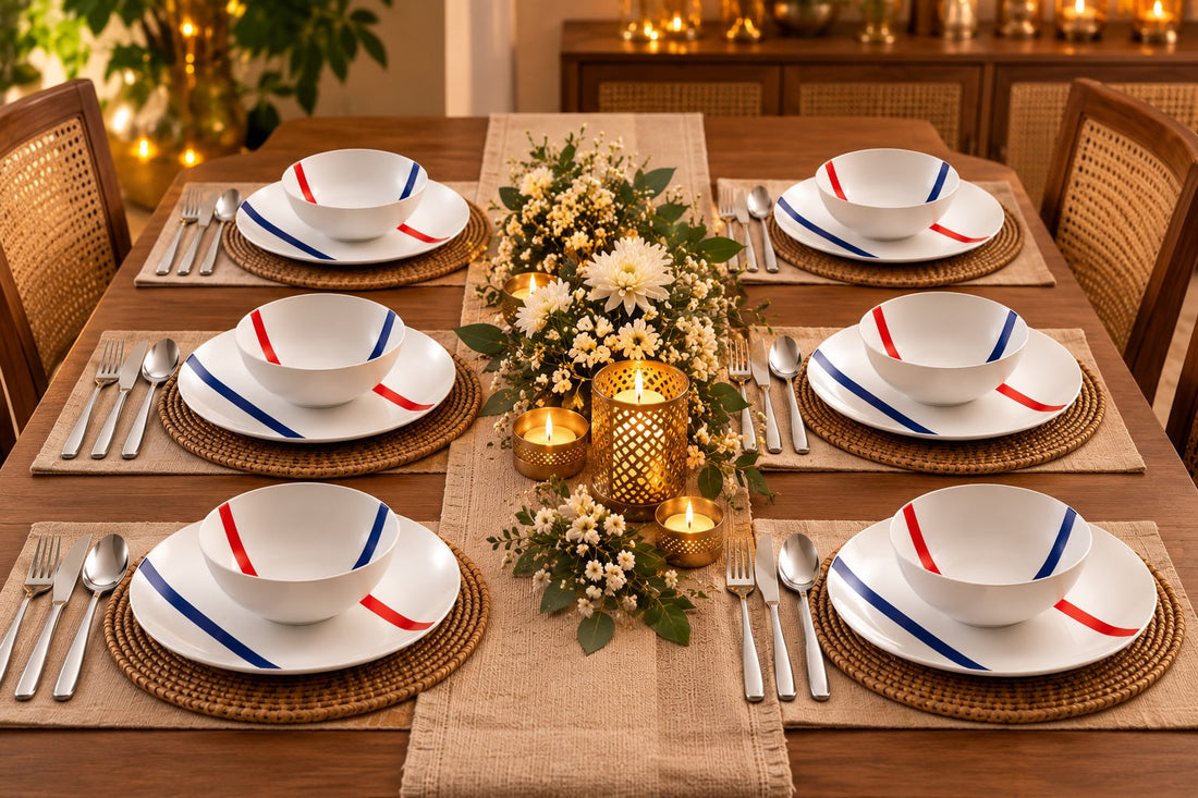 How to Set a Festive Dinner Table: Ceramic Dinner Sets + Cutlery Pairing