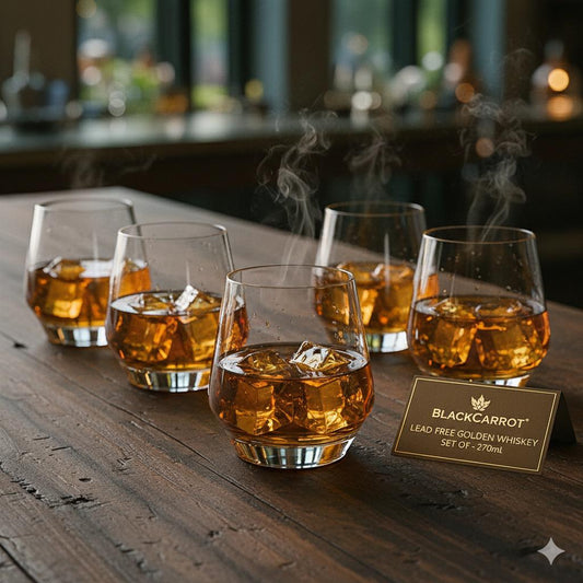 Good Whiskey Glasses in India,BlackCarrot Whiskey Glass Set of 6