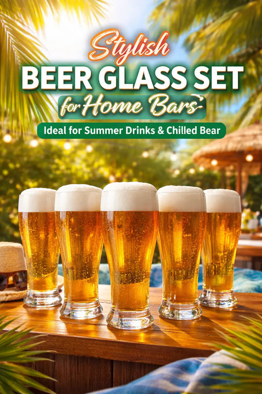 Stylish Beer Glass Set for Home Bars – Ideal for Summer Drinks & Chilled Beer BlackCarrot