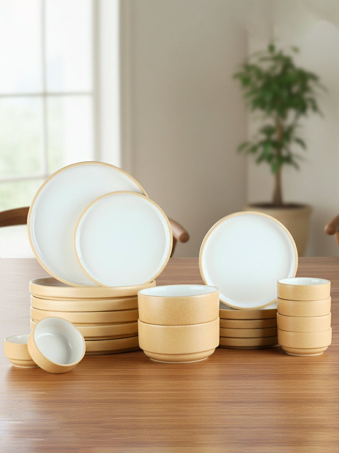 ceramic dinner sets, full dinner set India, stoneware dinnerware, complete tableware set, food-safe dinnerware