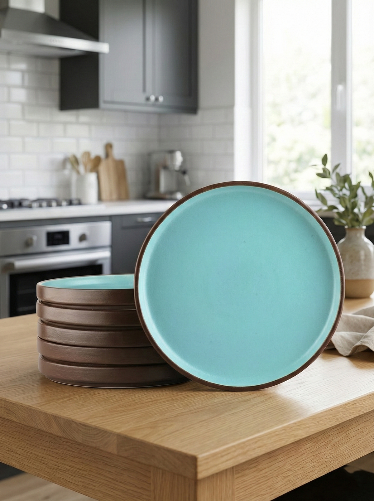 quarter plates, side plates India, small ceramic plates, bread plates, food-safe plates
