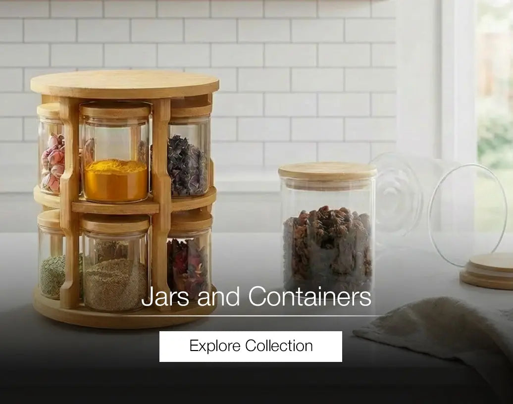 BlackCarrot Lead-Free Glass Storage Jar Set BlackCarrot