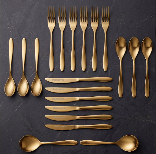 Golden-Finish-Cutlery BlackCarrot