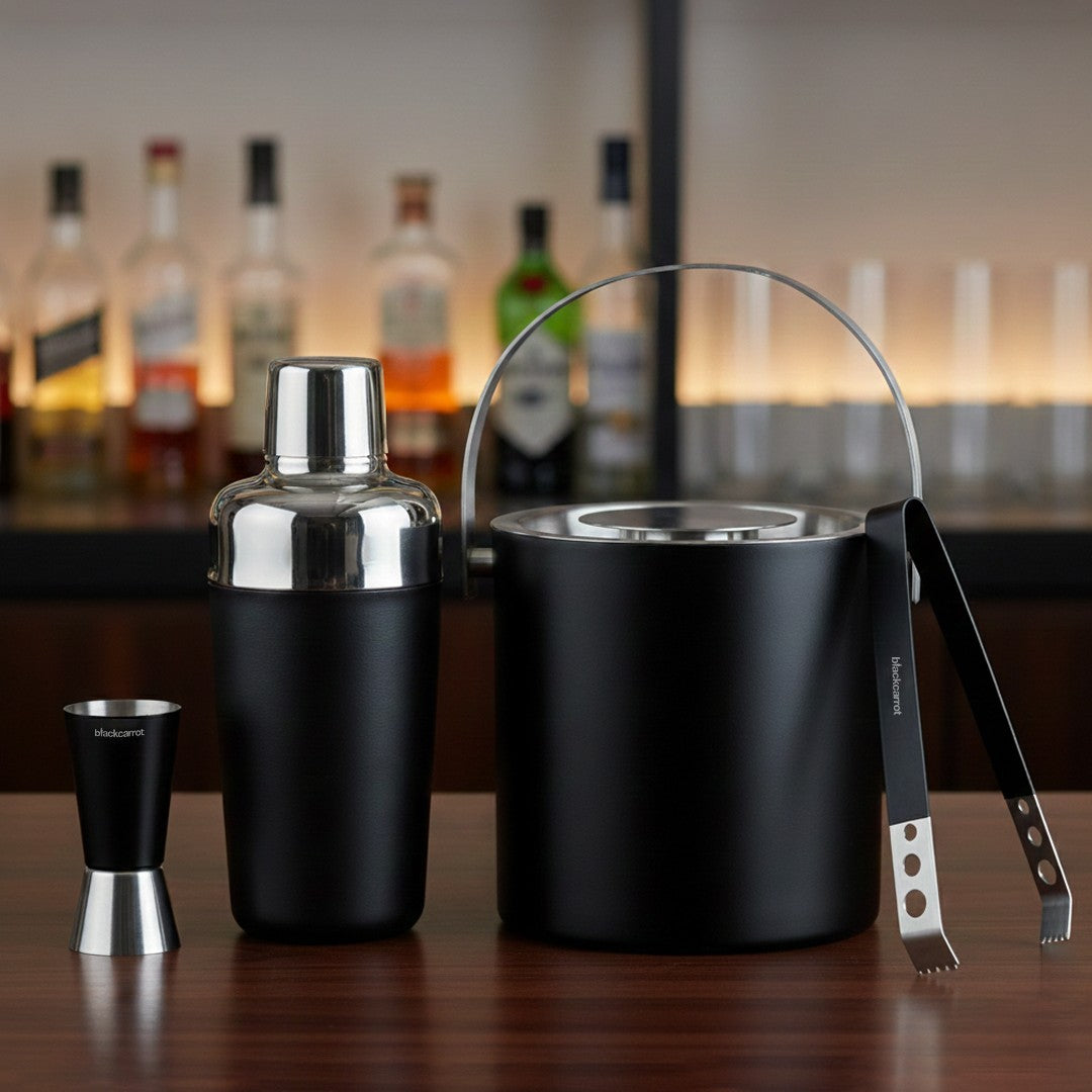 BlackCarrot Premium Stainless Steel Bartender Kit Set of 4