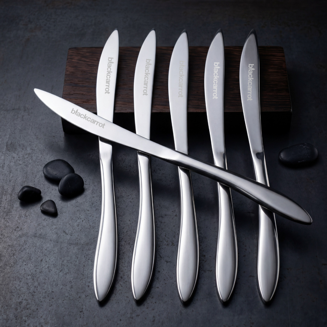 Black Carrot 304 Grade Stainless Steel Silver Mirror Finish Knife Set of 6