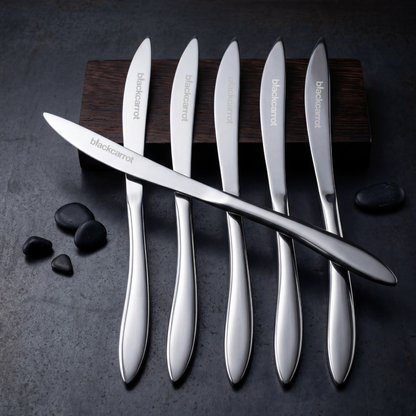 Black Carrot 304 Grade Stainless Steel Silver Mirror Finish Knife Set of 6