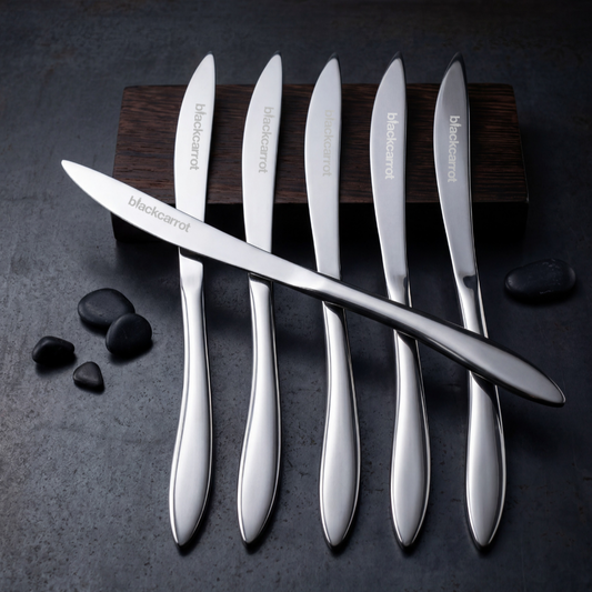 Black Carrot 304 Grade Stainless Steel Silver Mirror Finish Knife Set of 6