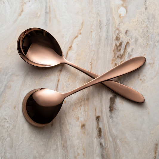 Black Carrot Stainless Steel 304 Food Grade Rose Gold Finish Serving Spoon set of 2 BlackCarrot
