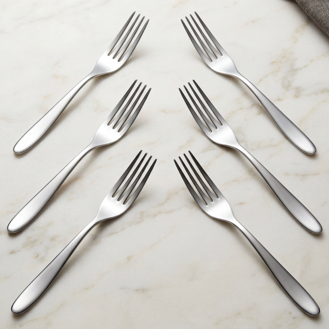 Black Carrot 304 Food Grade Stainless Steel Silver Mirror Finish Fork Set of 6 BlackCarrot