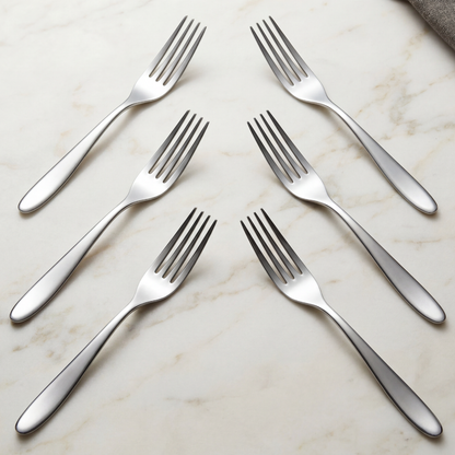 Black Carrot 304 Food Grade Stainless Steel Silver Mirror Finish Fork Set of 6 BlackCarrot