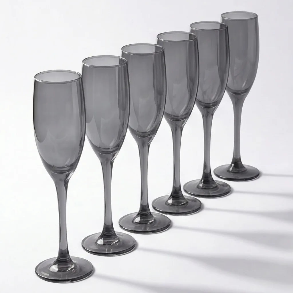 Black Carrot Black Champagne Glass Set of 6 (170ml)