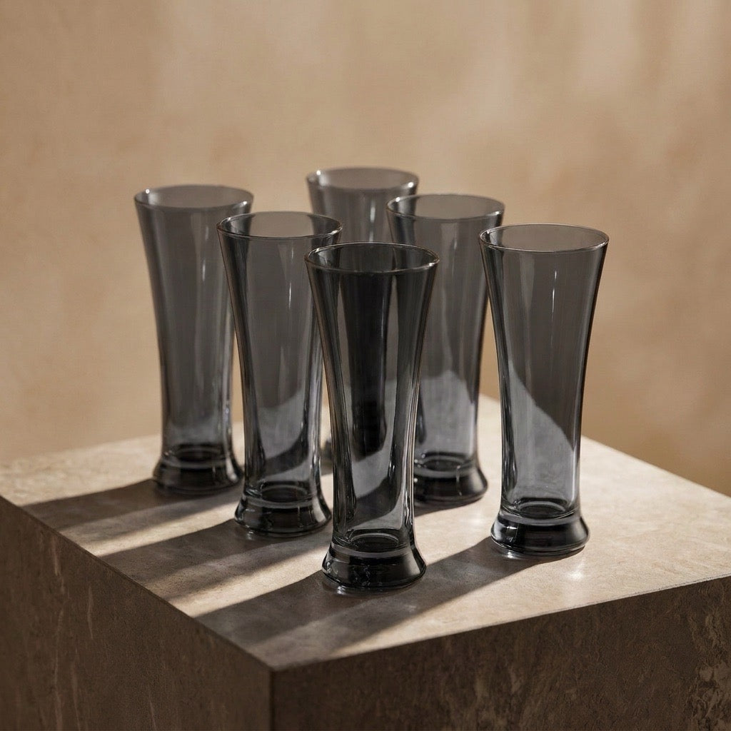 Black Tall Cocktail Glass Set of 6 BlackCarrot