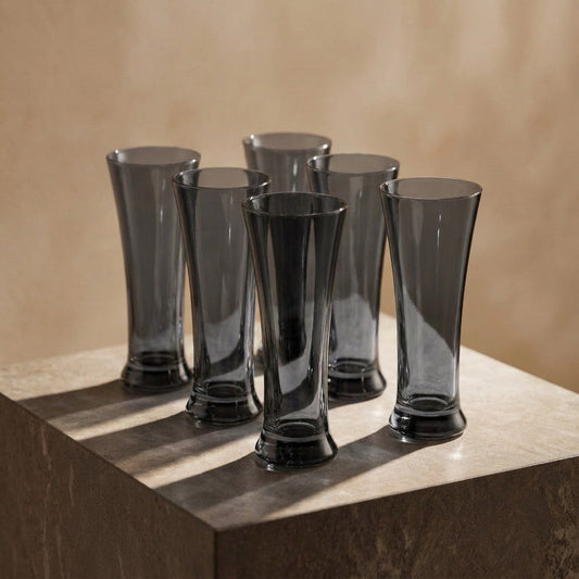 Black Tall Cocktail Glass Set of 6 BlackCarrot