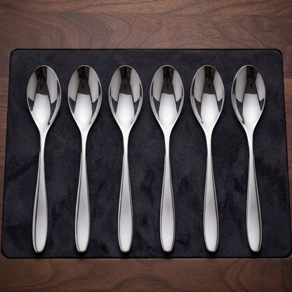 Black Carrot 304 Food Grade Stainless Steel Silver Mirror Spoon Set of 6 BlackCarrot