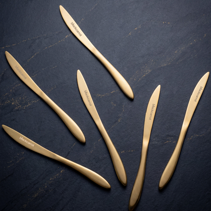 Black Carrot 304 Food Grade Stainless Steel Gold Finish Knife Set of 6 BlackCarrot