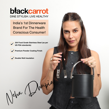 BlackCarrot's Black Stainless Steel Mixing Boston Cocktail Shaker, Professional Bartender Shaker