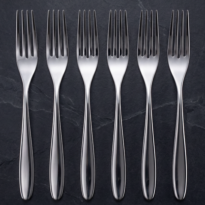 Black Carrot 304 Food Grade Stainless Steel Silver Mirror Finish Fork Set of 6 BlackCarrot