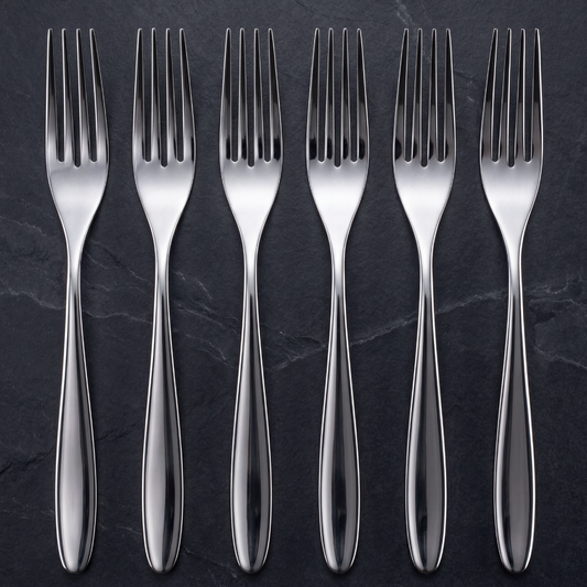 Black Carrot 304 Food Grade Stainless Steel Silver Mirror Finish Fork Set of 6 BlackCarrot
