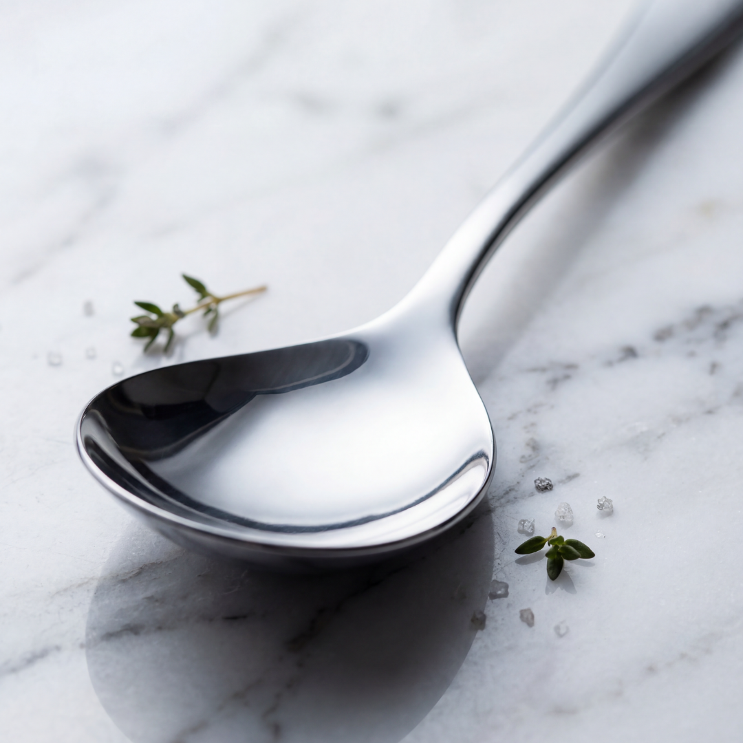 Black Carrot 304 Food Grade Stainless Steel Silver Mirror Finish Serving Spoon Set of 2 BlackCarrot