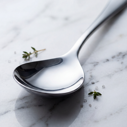 Black Carrot 304 Food Grade Stainless Steel Silver Mirror Finish Serving Spoon Set of 2 BlackCarrot