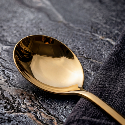 Black Carrot Stainless Steel 304 Food Grade Gold Finish Serving Spoon set of 2 BlackCarrot