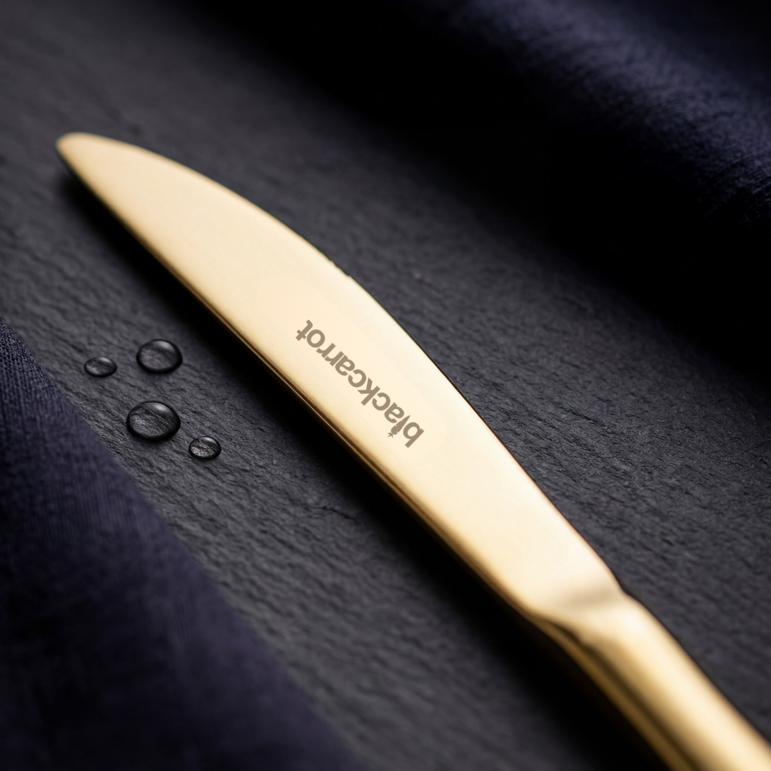 Black Carrot 304 Food Grade Stainless Steel Gold Finish Knife Set of 6 BlackCarrot