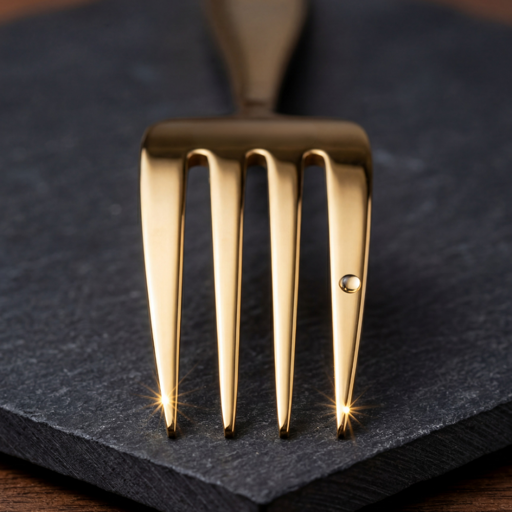 BlackCarrot 304 Food Grade Stainless Steel Gold Finish Fork Set of 6 BlackCarrot