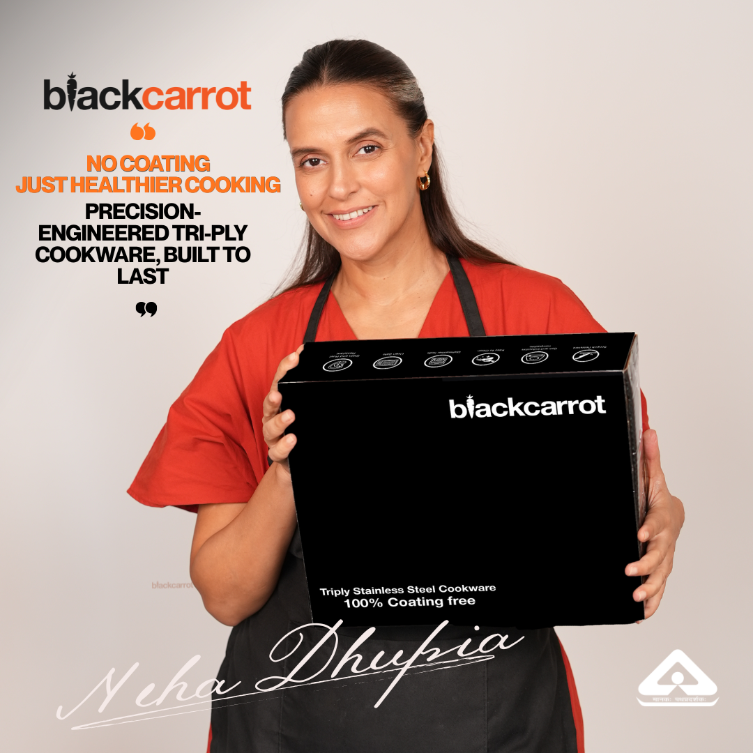 BlackCarrot Triply Fry Pan (1.3 L) with Stainless Steel Lid – Premium Stainless Steel Cookware