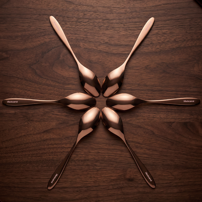 BlackCarrot 304 Food Grade Stainless Steel Rose Gold Finish Spoon Set of 6