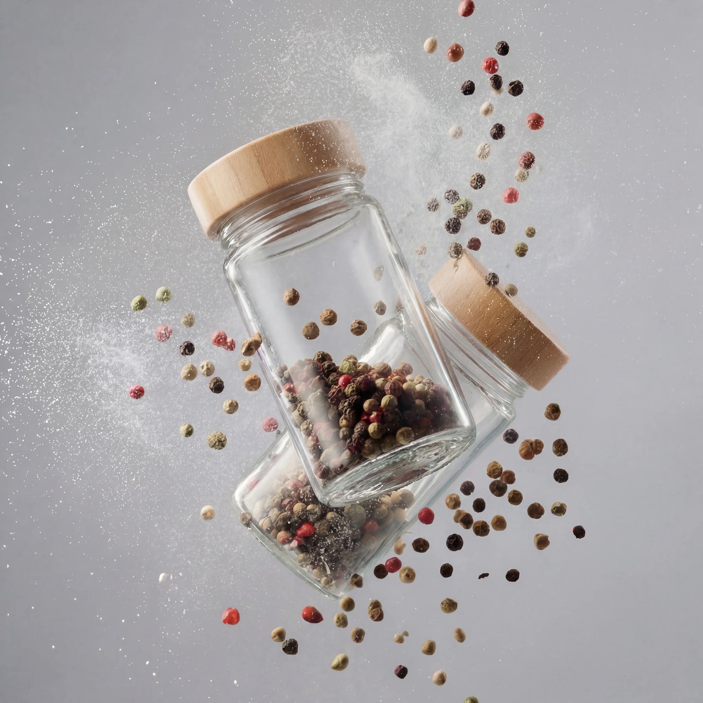 Black Carrot Spice Jar Stand with 6 Containers | Airtight Lead-Free Glass Jars (100ml)