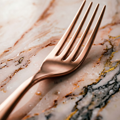BlackCarrot 304 Food Grade Stainless Steel Rose Gold Finish Fork Set of 6 BlackCarrot