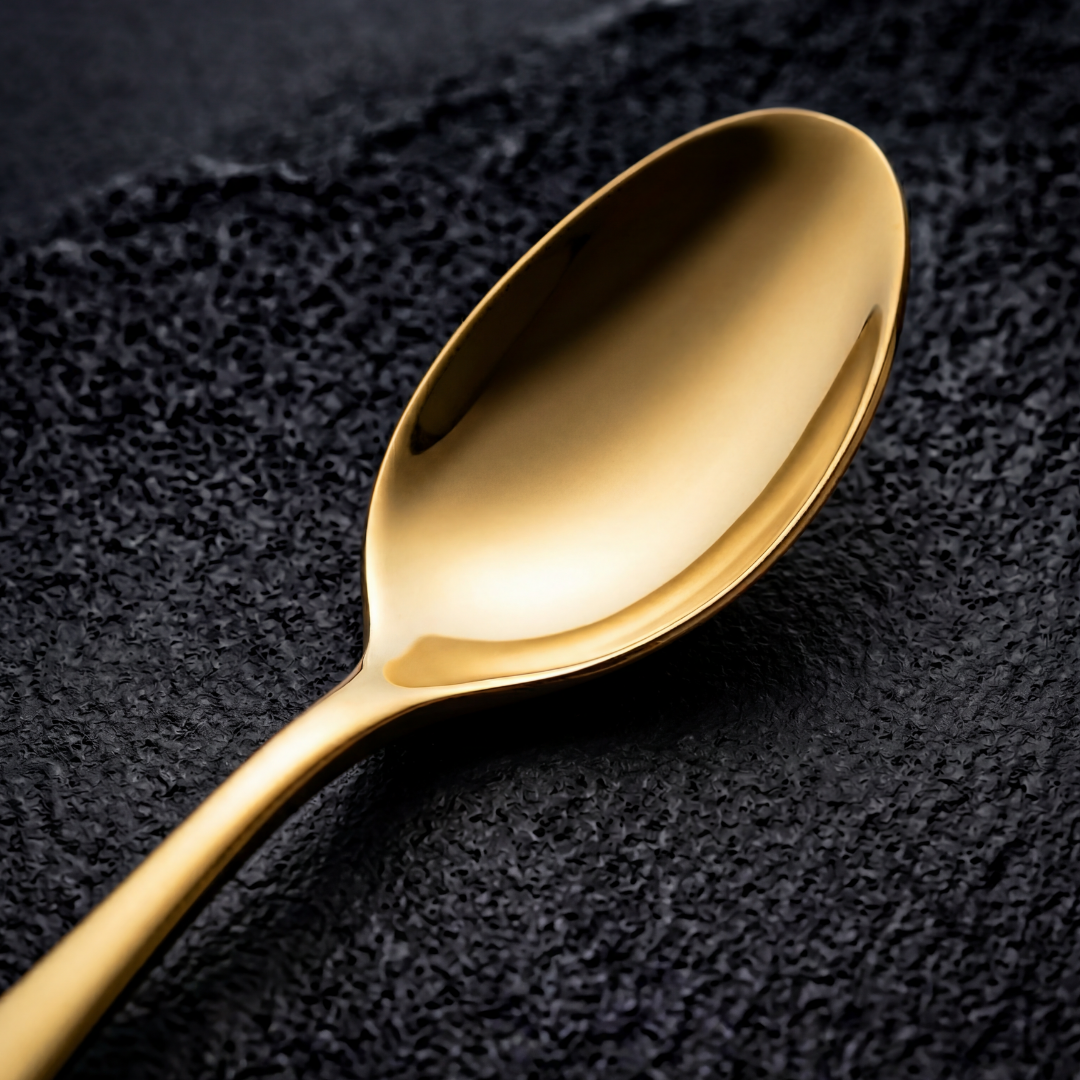 BlackCarrot 304 Food Grade Stainless Steel Gold Finish Spoon Set of 6