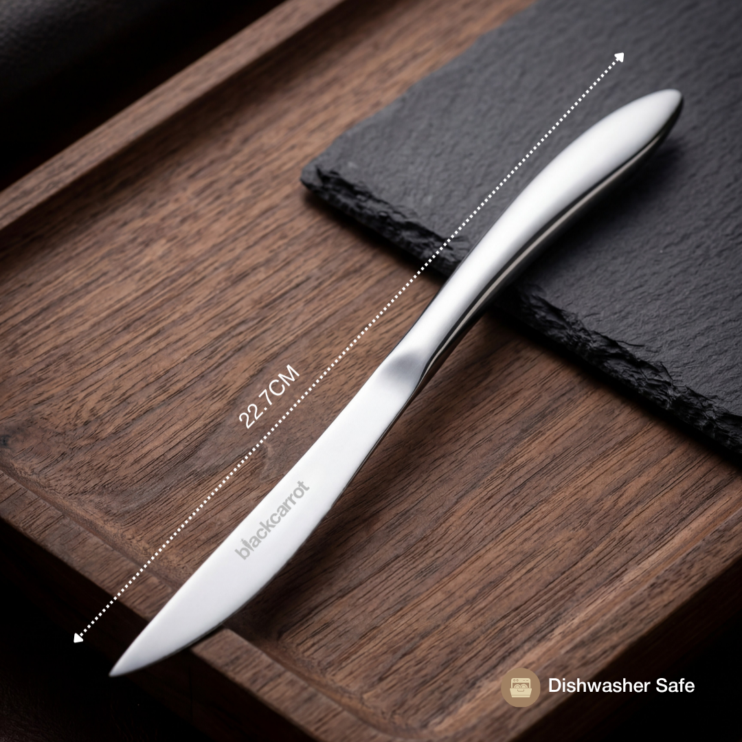 Black Carrot 304 Grade Stainless Steel Silver Mirror Finish Knife Set of 6