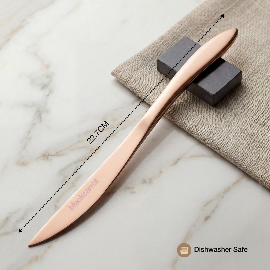 Black Carrot 304 Food Grade Stainless Steel Rose Gold Finish Knife Set of 6 BlackCarrot