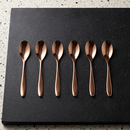 BlackCarrot 304 Food Grade Stainless Steel Rose Gold Finish Spoon Set of 6