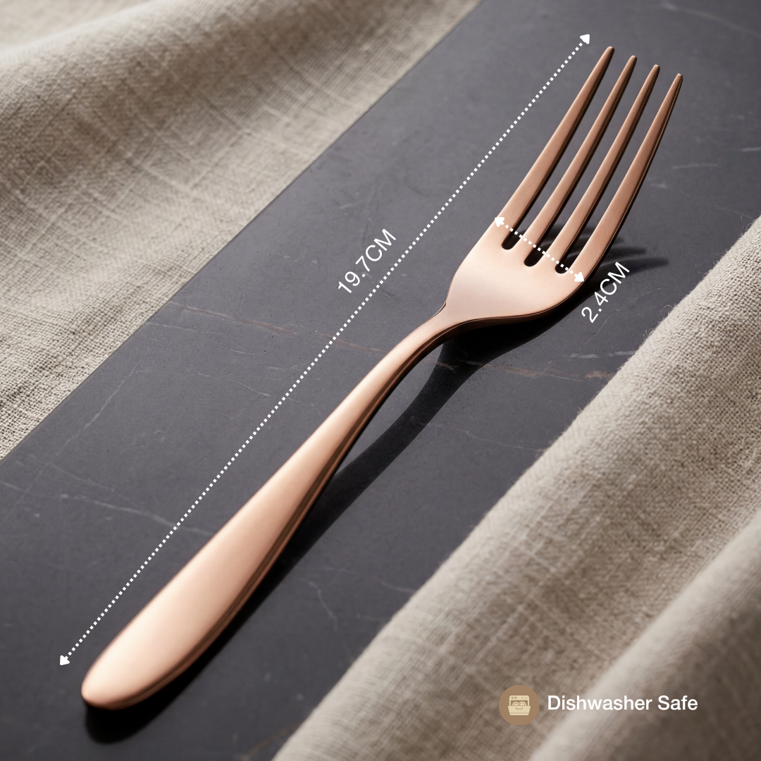 BlackCarrot 304 Food Grade Stainless Steel Rose Gold Finish Fork Set of 6 BlackCarrot