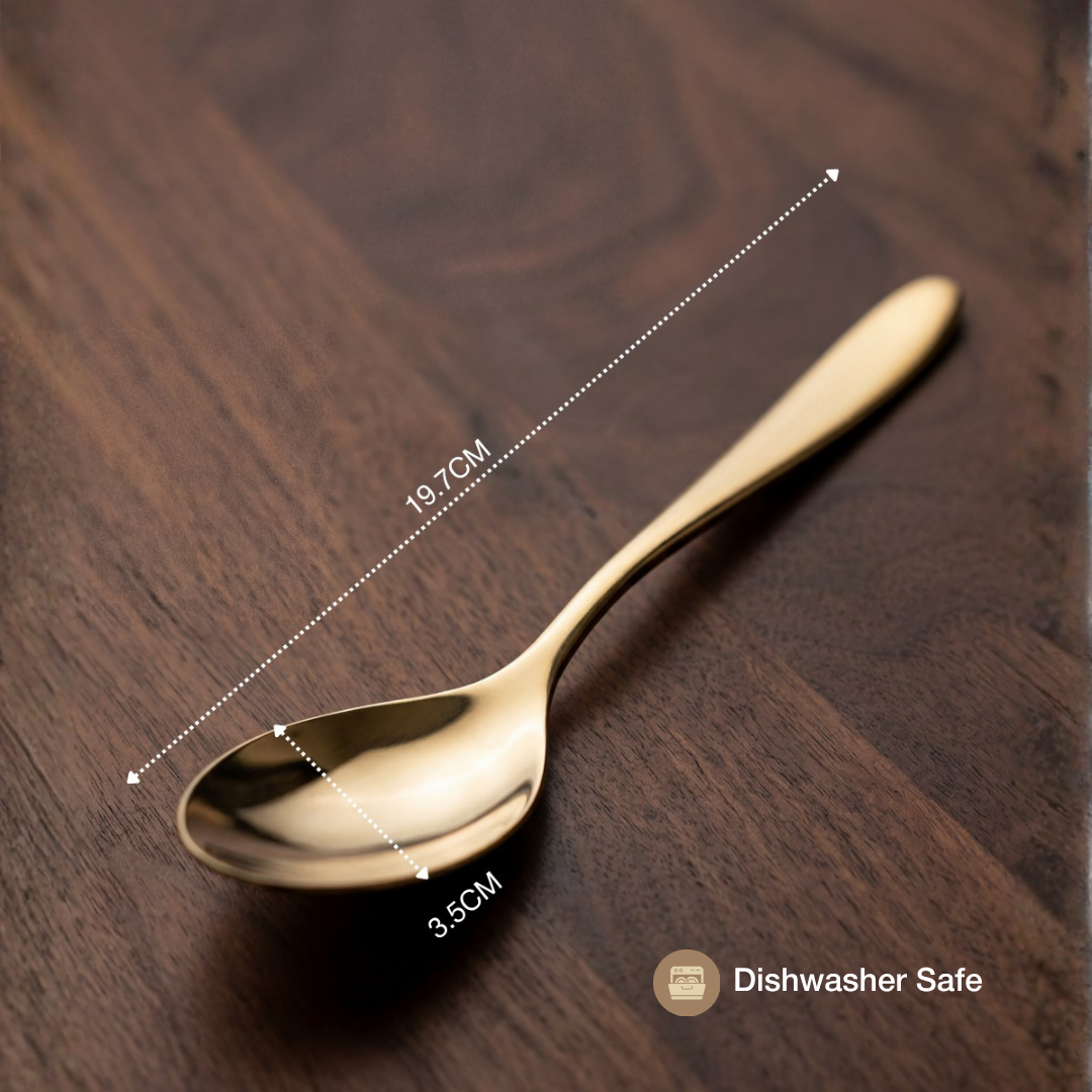 BlackCarrot 304 Food Grade Stainless Steel Gold Finish Spoon Set of 6