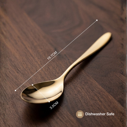 BlackCarrot 304 Food Grade Stainless Steel Gold Finish Spoon Set of 6