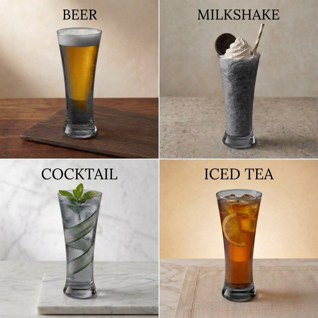 Black Tall Cocktail Glass Set of 6 BlackCarrot