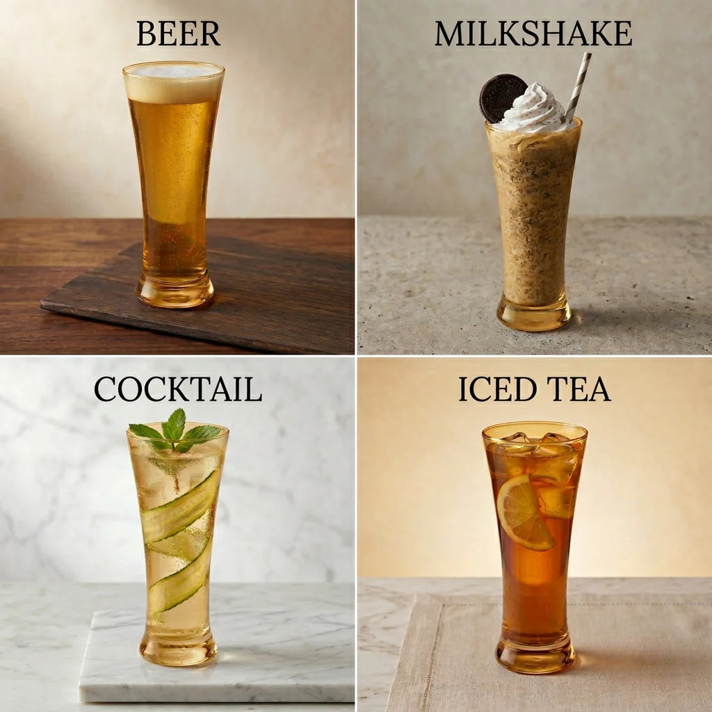 Golden Tall Cocktail Glass Set of 6 (275ml)