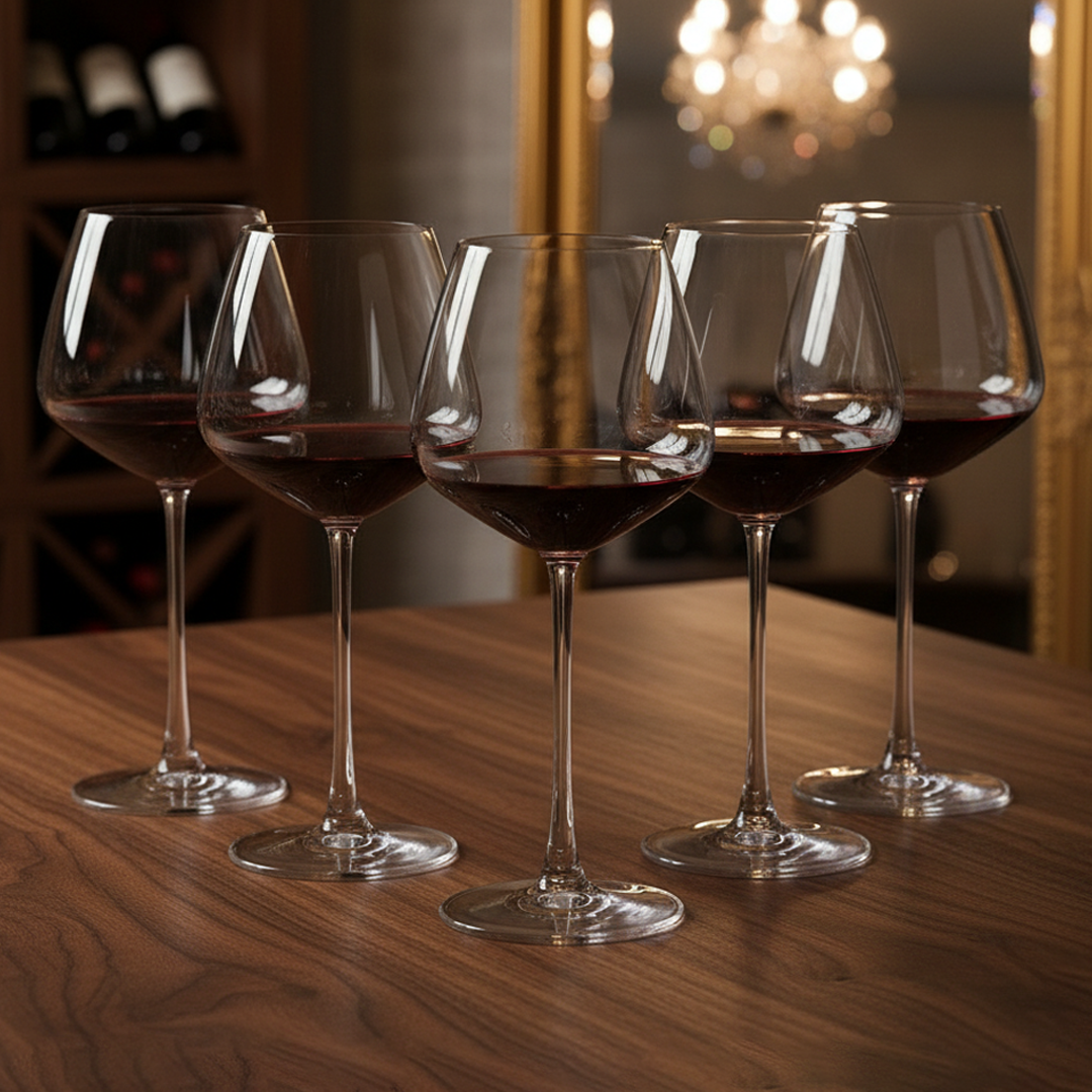 Lead Free Transparent Wine Glass Set of 6 460ml BlackCarrot