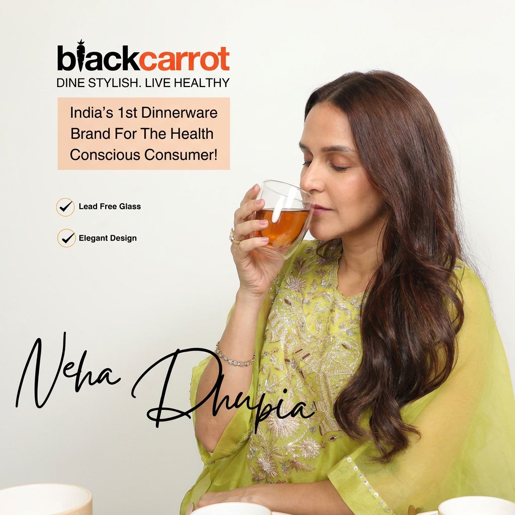 BlackCarrot Premium Double Wall Glass 300 ml, Pack of 2