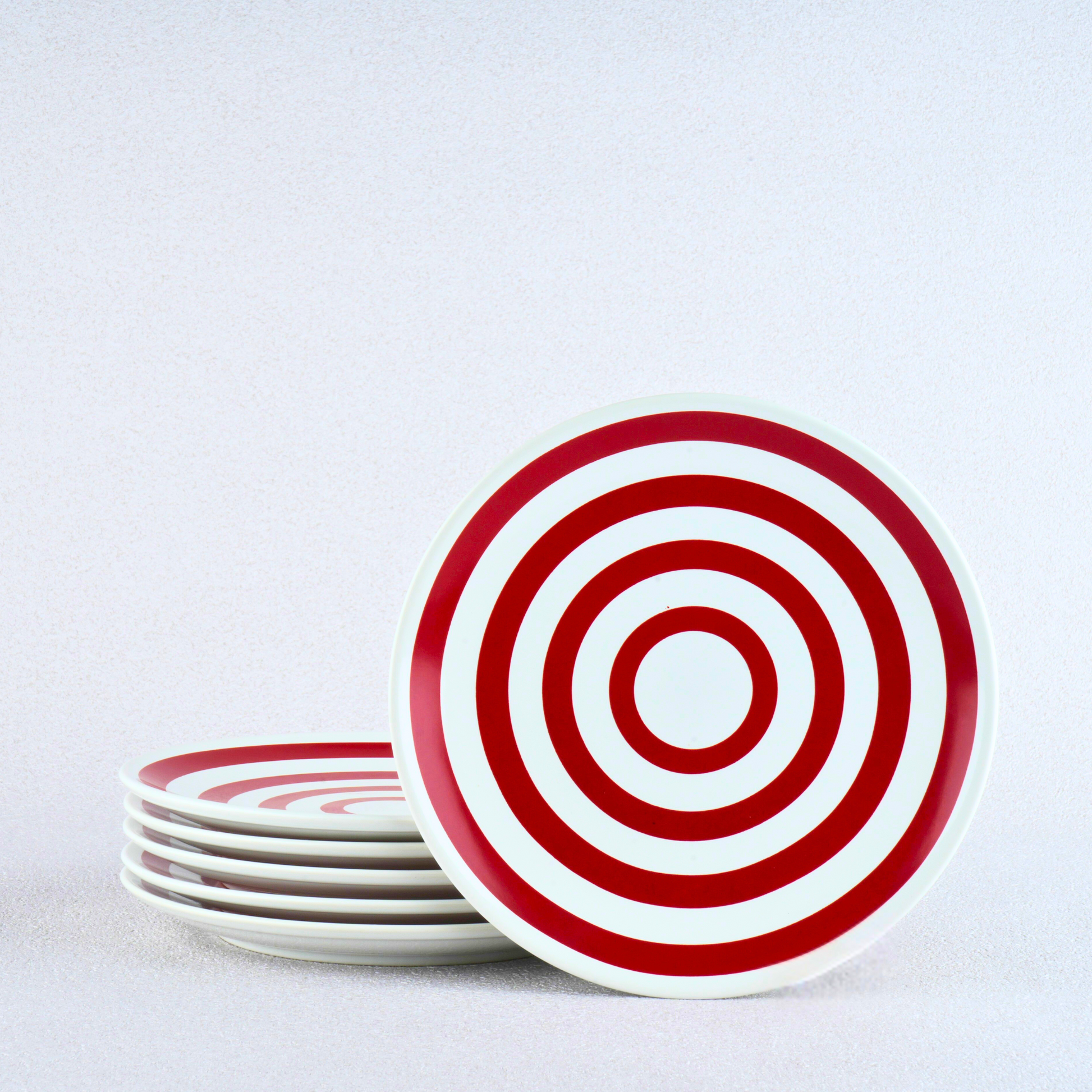 BlackCarrot's Porcelain Premium Red Quarter Plates (Set of 6) BlackCarrot