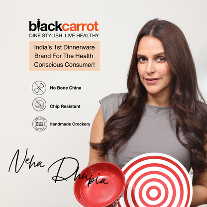 BlackCarrot's Porcelain Premium Red Quarter Plates (Set of 6) BlackCarrot