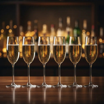 Black Carrot 200 ml Transparent Champagne Glass Set of 6 BlackCarrot
