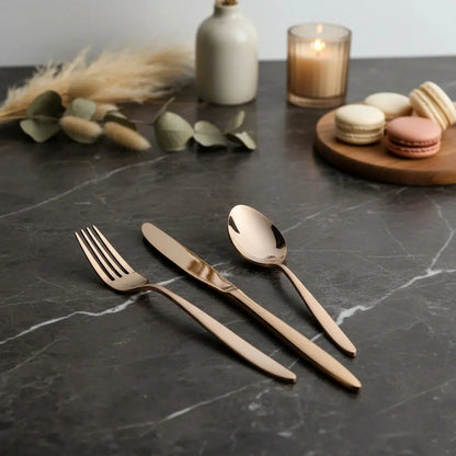 Black Carrot 304 Food Grade Stainless  Steel Rose Gold Cutlery Set of 3 BlackCarrot