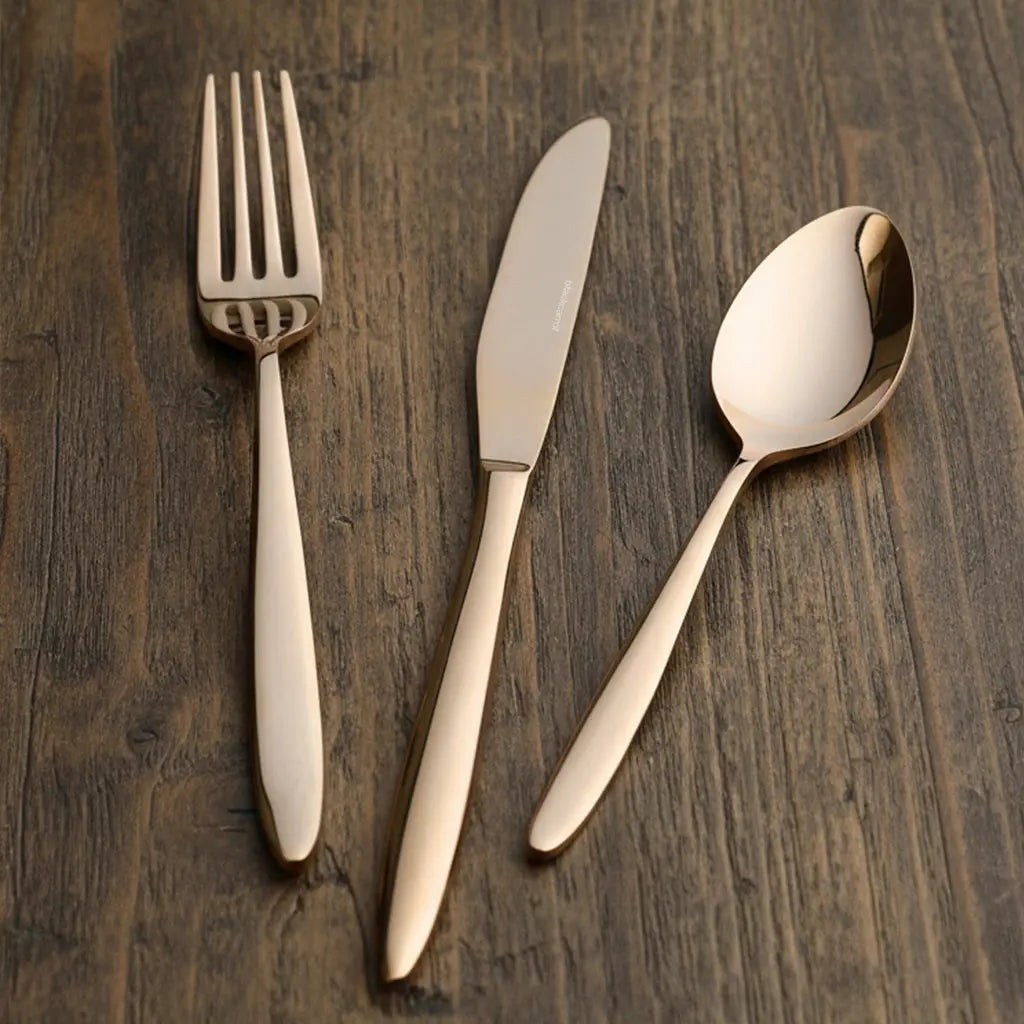 Black Carrot 304 Food Grade Stainless  Steel Rose Gold Cutlery Set of 3 BlackCarrot