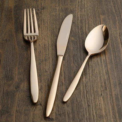 Black Carrot 304 Food Grade Stainless  Steel Rose Gold Cutlery Set of 3 BlackCarrot