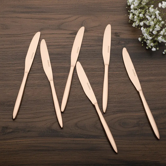 Black Carrot 304 Food Grade Stainless Steel Rose Gold Knife Set of 6 BlackCarrot